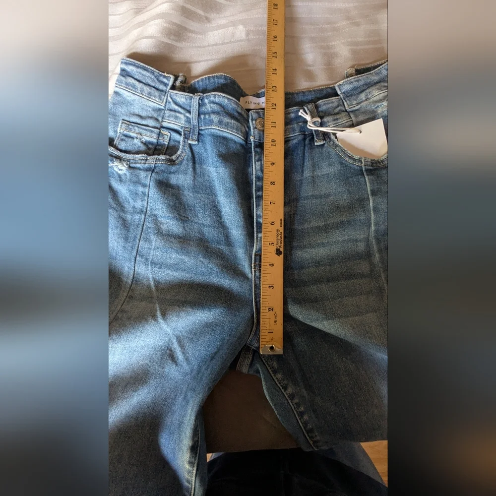 Flying Monkey Black Label Women's Blue Flared Jeans Size 32 - Picture 10 of 15